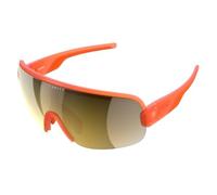 POC Occhiali da sole Aim - Occhiali sportivi per ciclisti con il massimo comfort e la migliore visibilità, Fluo Orange Translucent/Clarity Road/Party Sunny Gold, Taglia unica