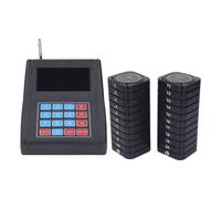 POCDOKYZ Sistema cercapersone wireless per ristoranti - 1 trasmettitore con 20 ricevitori, portata 1000 M, 3 modalità di avviso (vibrazione/suono/flash), per bar, chiesa, hotel