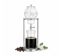 POCDUUA Caffettiera per Cold 600 Ml / 1000 Ml, Goccia Riutilizzabile con Supporto In Acciaio Inox E Gocciolatore Regolabile, Estrazione Lenta A Bassa Temperatura per Casa E Ufficio(Silver,600ml)