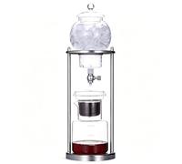 POCDUUA Macchina Per Caffè Cold Drip A Torre, Capacità 600 Ml/1000 Ml, Supporto In Acciaio Inox, Gocciolatore Regolabile Per Estrazione Lenta A Bassa Temperatura per Club E Feste(Silver,1000ml)