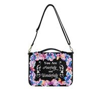 Poceacles Bible Covers Bible Bags - You are Fearfully and Wonderfully - Borsa da chiesa protettiva multifunzione con manico, tasca a tracolla, custodia per il trasporto di libri biblici
