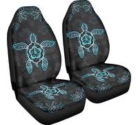 Poceacles Coprisedile Anteriore Coperta Universale Fit Tartaruga Hibiscus Fiori Stampa Secchiello Sedile Protetto, Accessorio decorativo per interni auto