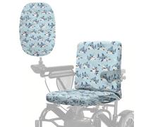 Poceacles Coprisedile per scooter per anziani disabili, comodo, professionale, protezione per sedia a rotelle, resistente ai graffi, con stampa di squali, blu