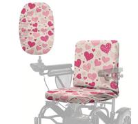 Poceacles Coprisedile per scooter per attività all'aperto, per sedia a rotelle, resistente per tutte le stagioni, protezione da sole, raggi UV, polvere, universale, motivo a forma di cuore, rosa e