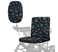 Poceacles Coprisedile per scooter per attività all'aperto, resistente, protezione per tutte le condizioni atmosferiche da sole, vento e polvere, misura universale con fascia elastica, motivo zampa di