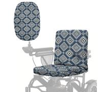Poceacles Coprisedile per scooter per attività all'aperto, resistente, protezione per tutte le stagioni da sole, pioggia e polvere, misura universale con fascia elastica, motivo tribale blu