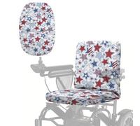 Poceacles Coprisedile per sedia a rotelle elettrica, per anziani, mobilità professionale, protezione solare, antipolvere, per sedie elettriche, motivo con stelle patriottiche, rosso, bianco, blu