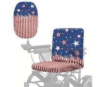 Poceacles Coprisedile per sedia a rotelle elettrica, protezione professionale per scooter con bordo elastico, copertura per sedia a rotelle per anziani disabili, stelle e strisce patriottiche