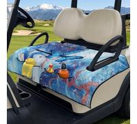 Poceacles Coprisedile pieghevole per carrello da golf, facile da trasportare, asciugamano portatile per sedili per 2 persone, adatto per EZGO TXT/RXV, Club Car DS, Butterfly Marble Blue
