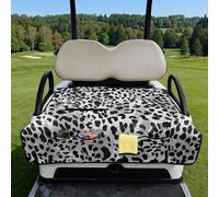 Poceacles Coprisedile pieghevole per carrello da golf, facile da trasportare, asciugamano portatile per sedili per 2 persone, adatto per EZGO TXT/RXV, Club Car DS, stampa leopardata grigio nero