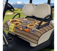 Poceacles Coprisedile pieghevole per carrello da golf, facile da trasportare, asciugamano portatile per sedili per 2 persone, adatto per EZGO TXT/RXV, Club Car DS, girasole, margherita, farfalla