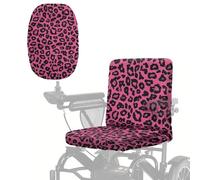 Poceacles Coprisedili per sedie a rotelle elettriche, protezione antipolvere per sedia a rotelle, protezione professionale per esterni, protezione da polvere e raggi UV, stampa leopardata, rosa