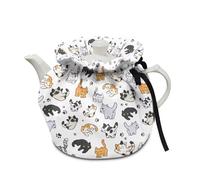 Poceacles Copriteiera per teiera grande, per bollitore da cucina, copertura antipolvere con cuscinetto in cotone, lavabile in lavatrice, decorazioni e accessori da cucina, motivo zampa di gatto in