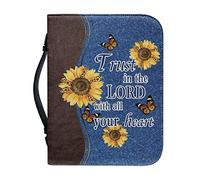 Poceacles Custodia per Bibbia per donne e uomini, Trust In The Lord with all Your Heart, grande capacità, borsa tote bag per chiesa e bibbia, M, Confida nel Signore con tutto il tuo cuore, Medium