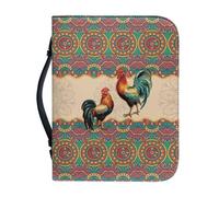Poceacles Donne Uomini Bibbia Bag Cuoio DELL'UNITÀ di elaborazione Bibbia Copertura Libro Scritture Borse Bibbia Caso Chiesa Borse Studio Bibbia Titolare Tote Bags, Boho Mandala Pollo, L