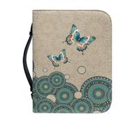Poceacles Donne Uomini Bibbia Bag Cuoio DELL'UNITÀ di elaborazione Bibbia Copertura Libro Scritture Borse Bibbia Caso Chiesa Borse Studio Bibbia Titolare Tote Bags, Boho Mandala Farfalla, L