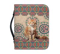 Poceacles Donne Uomini Bibbia Bag Cuoio DELL'UNITÀ di elaborazione Bibbia Copertura Libro Scritture Borse Bibbia Caso Chiesa Borse Studio Bibbia Titolare Tote Bags, Gatto Mandala Boho, L