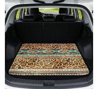 Poceacles Heavy Duty Cargo Liner Car Rear Tronco Protector Decorative Car Tronco Mat All Weather Accessori Automotive Travel Essential per Auto/SUV/Sedan, Stampa Tribale Leopardato Marrone
