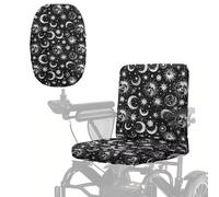 Poceacles Mobility Scooter - Coprisedile per sedia a rotelle, resistente, protezione per tutte le stagioni da sole, pioggia e polvere, misura universale con elastico, motivo luna e stelle, colore