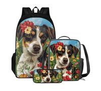 Poceacles Zaino per asilo con portapranzo borse da scuola per ragazze 7-10 anni scuola materna elementare scuola materna studente zaino, Bourne Mountain Dog