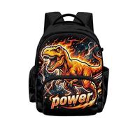 Poceacles Zaino per la scuola per bambini, 43 cm, grande capacità, con tasche multiple, con scomparto per computer portatile per ragazzi, T-rex Dinosaur Pattern Power Print, 17", Zaino daypack