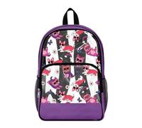 Poceacles Zaino trasparente da 17 pollici di grande capacità per bambini ragazzi ragazze trasparente Bookbag PVC scuola borsa per lo stadio di viaggio, Carino cucciolo di cane margherita farfalla