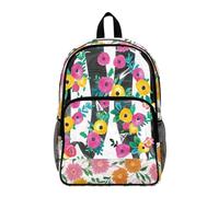 Poceacles Zaino trasparente da 17 pollici di grande capacità per bambini ragazzi ragazze trasparente Bookbag PVC scuola borsa per lo stadio di viaggio, Motivo floreale colorato., 17", Zaino daypack
