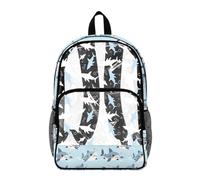 Poceacles Zaino trasparente da 17 pollici per bambini e adolescenti, borsa trasparente in PVC per il rientro a scuola, Shark Bubble a forma di cuore Blu, 17", Zaino daypack