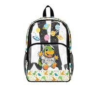 Poceacles Zaino trasparente per ragazze ragazzi bambini PVC trasparente scuola bookbag trasparente borsa trasparente trasparente zaino per scuola stadio, Modello pianeta astronauta dinosauro, 17