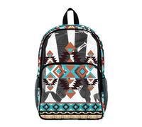 Poceacles Zaino trasparente per ragazzi e ragazze, per lo stadio, da viaggio, per la scuola, in PVC, resistente, per bambini e ragazzi, Motivo etnico azteco, 17", Zaino daypack