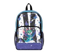 Poceacles Zaino trasparente per ragazzi e ragazze, per lo stadio, da viaggio, per la scuola, in PVC, resistente, per bambini e ragazzi, Stampa di squame di sirena drago, 17", Zaino daypack