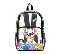 Poceacles Zaino trasparente per ragazzi e ragazze, per lo stadio, da viaggio, per la scuola, in PVC, resistente, per bambini e ragazzi, Fiori di koala colorati, 17", Zaino daypack
