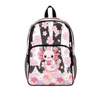 Poceacles Zaino trasparente per ragazzi ragazze resistente PVC trasparente Bookbag 2026 Back to School Essentials Kids Clear Bag, Axolotl Cherry Blossom Rosa, 17", Zaino daypack
