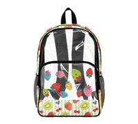 Poceacles Zaino trasparente per ragazzi ragazze resistente PVC trasparente Bookbag 2026 Back to School Essentials Kids Clear Bag, Motivo frutta fragola, 17", Zaino daypack