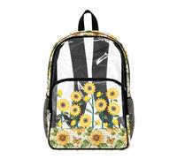 Poceacles Zaino trasparente per ragazzi ragazze resistente PVC trasparente Bookbag 2026 Back to School Essentials Kids Clear Bag, Stampa Lettera Farfalla Giras, 17", Zaino daypack