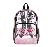 Poceacles Zaino trasparente per ragazzi ragazze resistente PVC trasparente Bookbag 2026 Back to School Essentials Kids Clear Bag, Axolotl Calcio Galaxy Rosa, 17", Zaino daypack