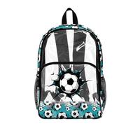 Poceacles Zaino trasparente trasparente per bambini, in PVC, per lo stadio, sport, viaggi, sicurezza, Calcio Grigio Teal, 17", Zaino daypack