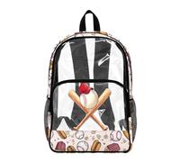 Poceacles Zaino trasparente trasparente per bambini, in PVC, per lo stadio, sport, viaggi, sicurezza, Modello Baseball, 17", Zaino daypack