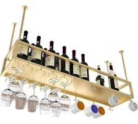 Pocella di bottiglia di vino con supporto in vetro, schemi di deposito di vini scaffali di vino galleggianti per supporto per vino, tipi di cespuglio di canotte arredamento per la casa, 100x25x21cm