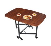 pochcicou Tavolo da pranzo pieghevole, 120 x 80 x 75 cm, multifunzionale allungabile con 6 ruote universali, capacità di carico 100 kg, pieghevole in 3 forme, per giardini, balconi (marrone)