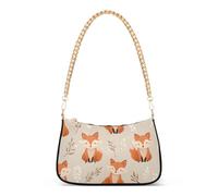 Pochette a tracolla Tote Borse da donna Hobo Borse Borsa Arancione Fox con chiusura a cerniera