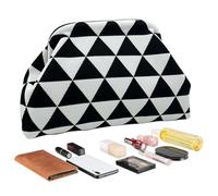 Pochette all'uncinetto per donna, pochette da viaggio a forma di , borsa elegante e pochette casual per le donne per la sera l'estate, il matrimonio per le vacanze e il viaggio, Triangolo nero