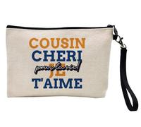 Pochette Astuccio - Lino - Regalo famiglia - cugino caro io ti amo per la vita - rif. 4556- France