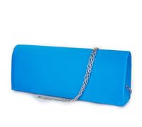 Pochette azzurra in raso elegante cerimonia da donna ragazza signora Borsa a mano piccola Clutch borsetta tinta unita di moda matrimonio comunioni Raso Azzurro