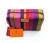 Pochette Bauletto Beauty case unisex rigato Multicolor Lilla Ciclamino con Zip