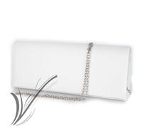 Pochette bianca in raso donna cerimonia clutch piccola elegante borsetta
