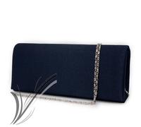 Pochette blu raso donna cerimonia clutch piccola borsa elegante borsetta