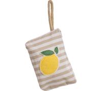 Pochette Calypso in Spugna, Righe Marinare con Limone Ricamato, 28x23x18 cm - BAG 165 (Beige)
