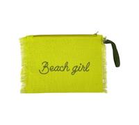 Pochette con Laccio da Polso e Stampa Beach Girl 28x22cm Interno Impermeabile chiusura con Zip (Giallo)