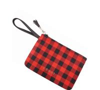 Pochette con maniglia e portachiavi in finta pelle modello Lumberjack per cani C